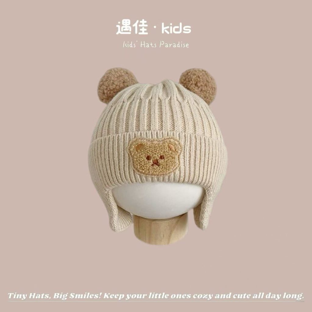 Autumn Winter Warm Hat Korean Versatile Unisex Toddler Baby Windproof Ear Protection Knitted Infant Hat Children's Hat