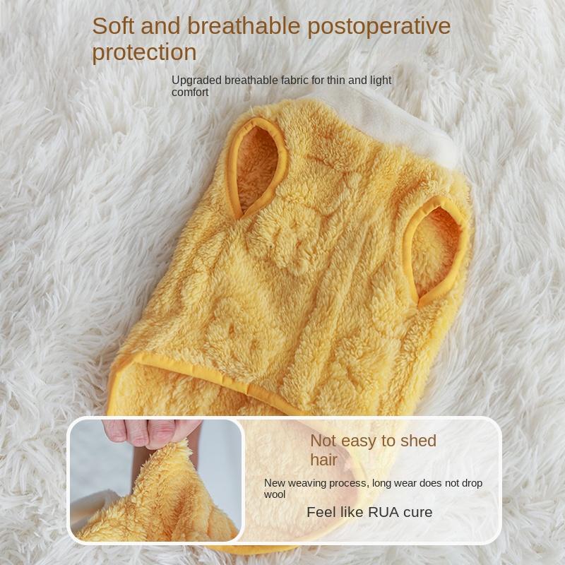 Warm Fleece Pet Vest Jacket, Sleeveless Design, Anti-Shedding, with Leash Ring, for Small Medium Dogs Cats, Fall Winter