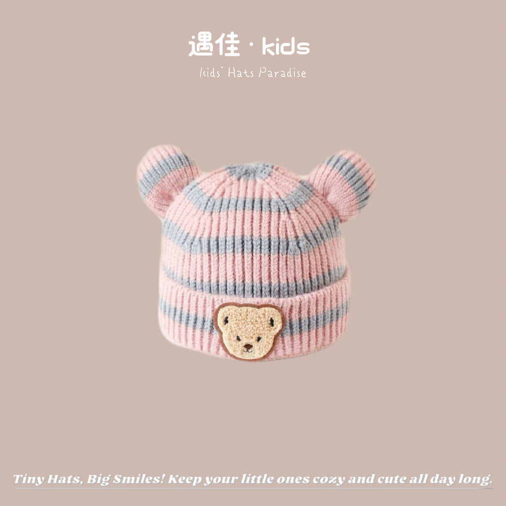 Autumn Winter Warm Hat Korean Versatile Unisex Toddler Baby Windproof Ear Protection Knitted Infant Hat Children's Hat