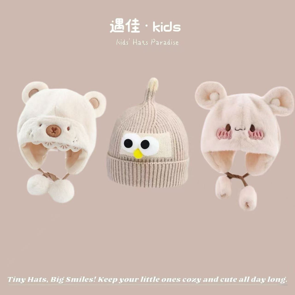 Autumn Winter Warm Hat Korean Versatile Unisex Toddler Baby Windproof Ear Protection Knitted Infant Hat Children's Hat