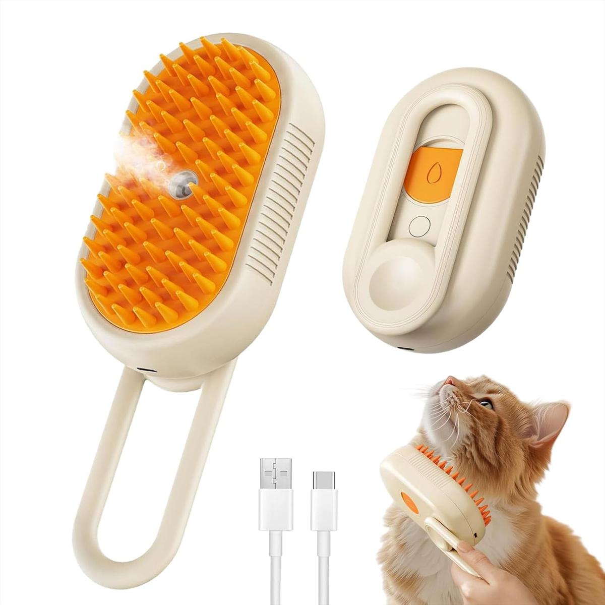 Pet Steam Brush,Cat Dog Hair Remover, Adjustable Pet Hair Remover,Pet Steamy Mist,Steam Pet Brush for Pet Hair 3-IN-1 Steamy Cat Brush Grooming Comb for Dogs Steam Brush for Cats Remove Flying Fur Steam Advanced Pet Hair Removal Comb pet pal brush