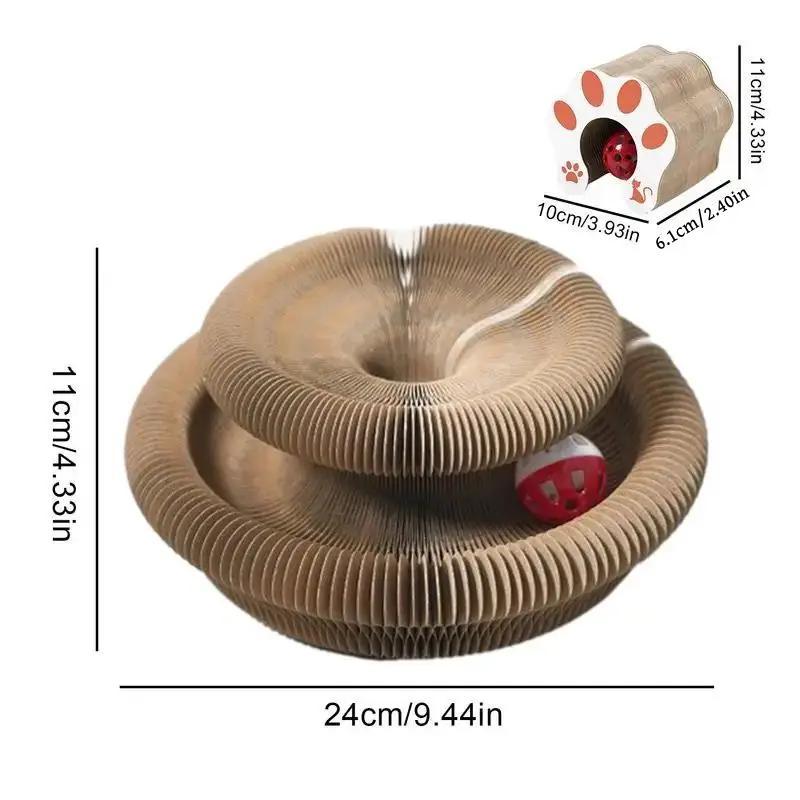 Foldable Cat Toy, Cat Scratcher with Bell, Durable Cat Scratching Toy, Funny Interactive Pet Scratching Toy, Pet Supplies for Indoor Outdoor Use
