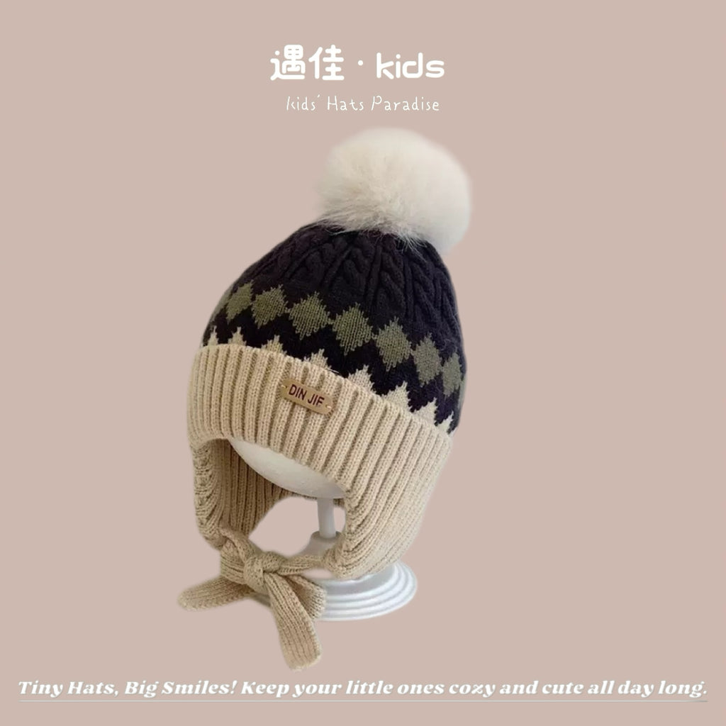 Autumn Winter Warm Hat Korean Versatile Unisex Toddler Baby Windproof Ear Protection Knitted Infant Hat Children's Hat