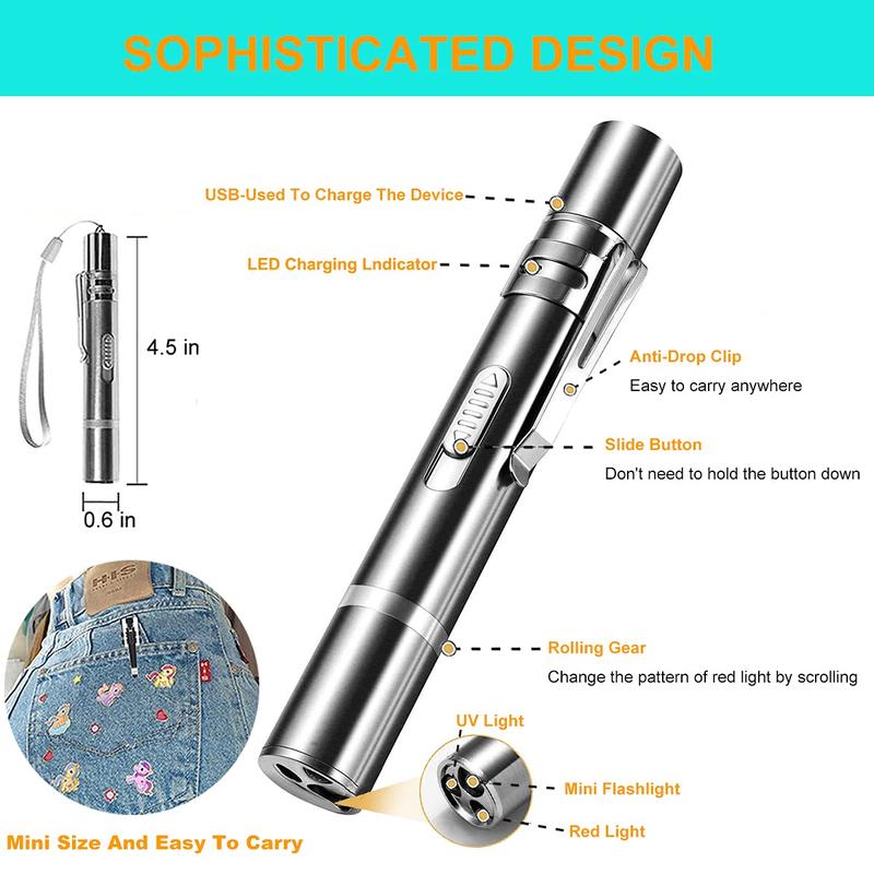 Gift For Pets,USB RechargeableLaser Pet Toy,1 Count 5 Adiustable Modes PetsInteractive Light Toy for Cats & Dogs, Pet Training Toy,Indoor & Outdoor Pet Toys