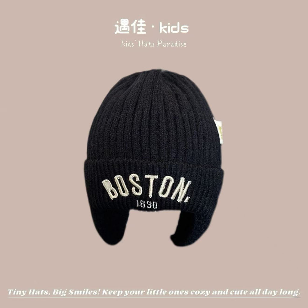 Autumn Winter Warm Hat Korean Versatile Unisex Toddler Baby Windproof Ear Protection Knitted Infant Hat Children's Hat