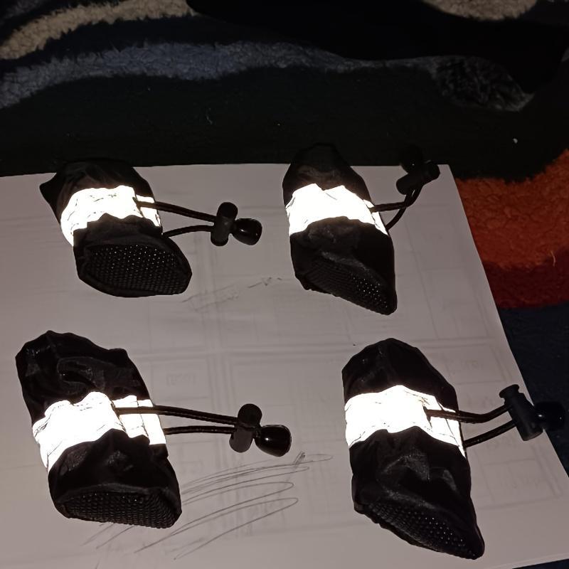 4-Pack Waterproof Dog Boots with Reflective Strips & Adjustable Straps Secure Fit for Rain Snow Mud All-Season Protection for Small Medium Large Breeds Winter - Paws