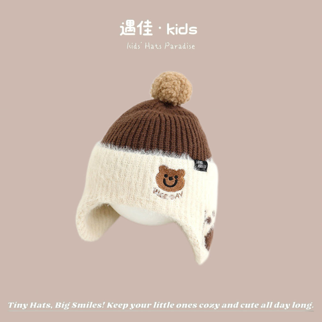 Autumn Winter Warm Hat Korean Versatile Unisex Toddler Baby Windproof Ear Protection Knitted Infant Hat Children's Hat