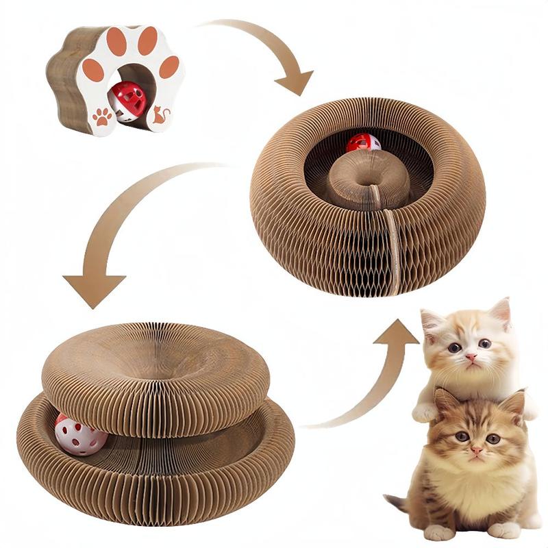Foldable Cat Toy, Cat Scratcher with Bell, Durable Cat Scratching Toy, Funny Interactive Pet Scratching Toy, Pet Supplies for Indoor Outdoor Use