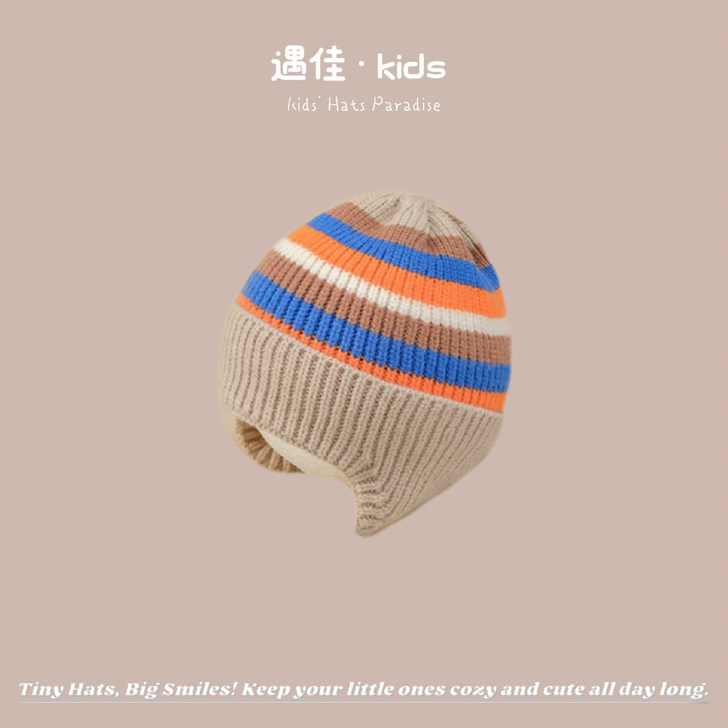 Autumn Winter Warm Hat Korean Versatile Unisex Toddler Baby Windproof Ear Protection Knitted Infant Hat Children's Hat