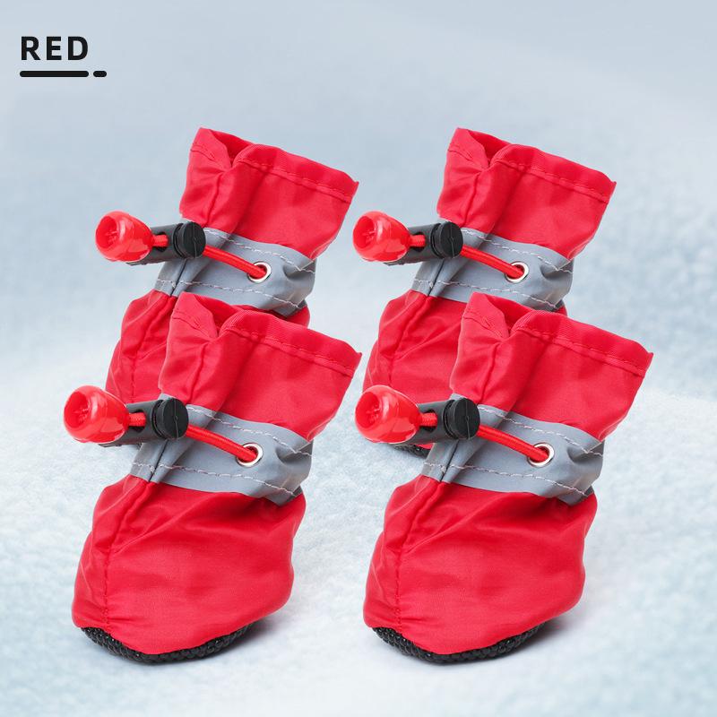 4-Pack Waterproof Dog Boots with Reflective Strips & Adjustable Straps Secure Fit for Rain Snow Mud All-Season Protection for Small Medium Large Breeds Winter - Paws