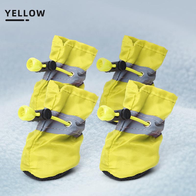 4-Pack Waterproof Dog Boots with Reflective Strips & Adjustable Straps Secure Fit for Rain Snow Mud All-Season Protection for Small Medium Large Breeds Winter - Paws