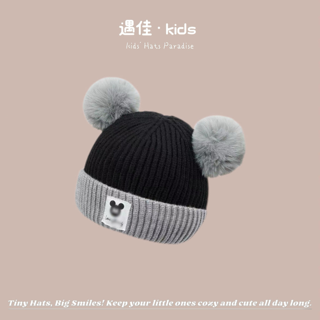 Autumn Winter Warm Hat Korean Versatile Unisex Toddler Baby Windproof Ear Protection Knitted Infant Hat Children's Hat