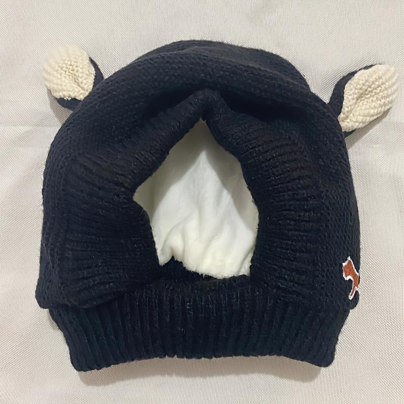 1pc Dog Silent Ear Muffs, Noise Protection Ear Covers, Large Dogs Knitted Hat Ears, Fabric Material, Pets Supplies