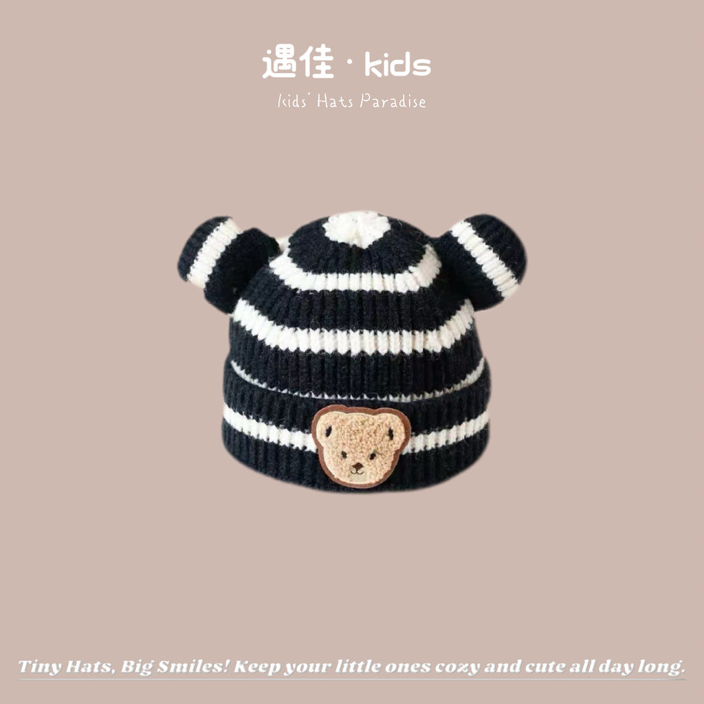Autumn Winter Warm Hat Korean Versatile Unisex Toddler Baby Windproof Ear Protection Knitted Infant Hat Children's Hat