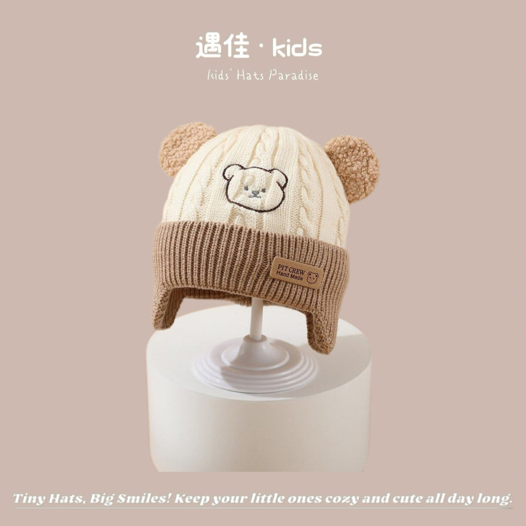 Autumn Winter Warm Hat Korean Versatile Unisex Toddler Baby Windproof Ear Protection Knitted Infant Hat Children's Hat