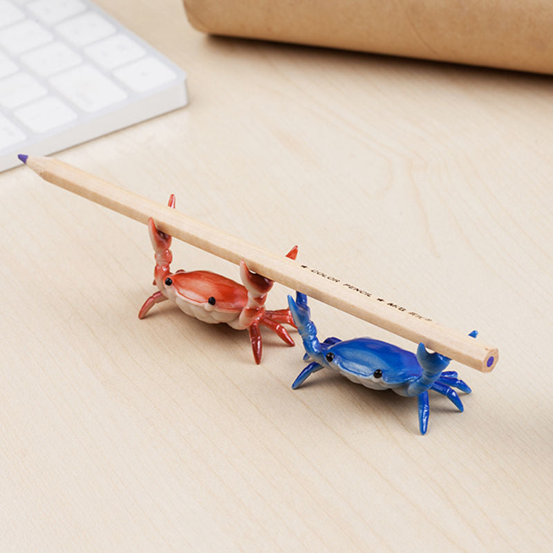 Japanese Pen Holder Creative Design INS Internet Celebrity Weightlifting Crab Pen Stand Storage Pen Holder Ornament Model
