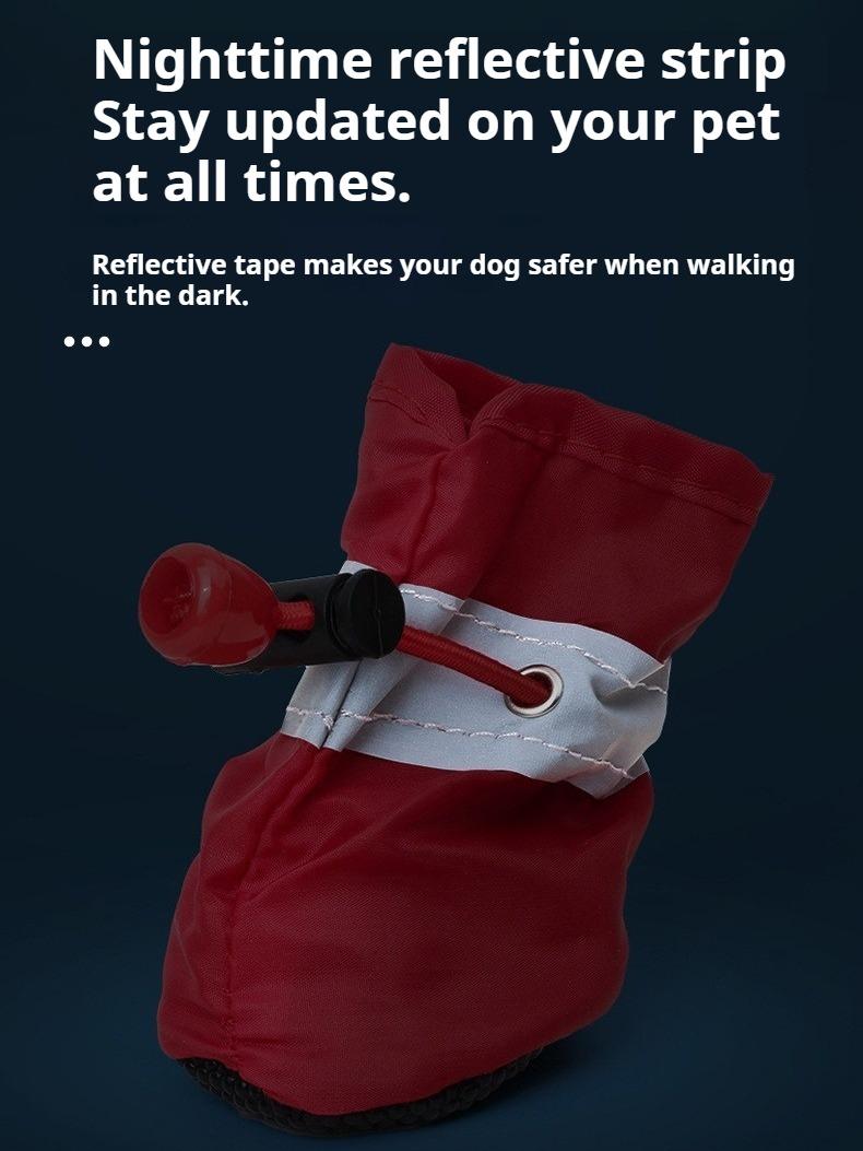 4-Pack Waterproof Dog Boots with Reflective Strips & Adjustable Straps Secure Fit for Rain Snow Mud All-Season Protection for Small Medium Large Breeds Winter - Paws