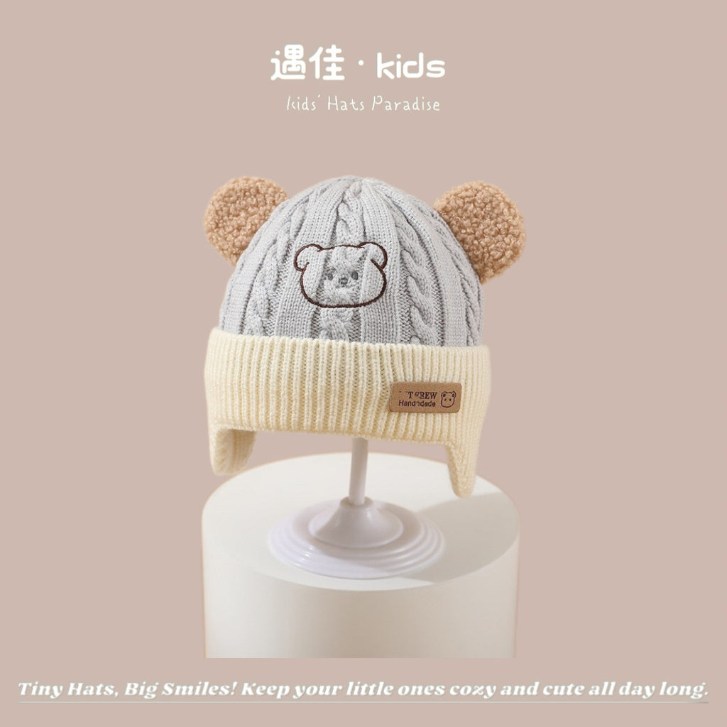 Autumn Winter Warm Hat Korean Versatile Unisex Toddler Baby Windproof Ear Protection Knitted Infant Hat Children's Hat
