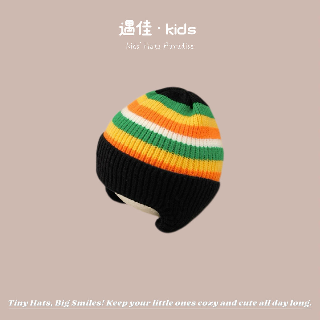Autumn Winter Warm Hat Korean Versatile Unisex Toddler Baby Windproof Ear Protection Knitted Infant Hat Children's Hat
