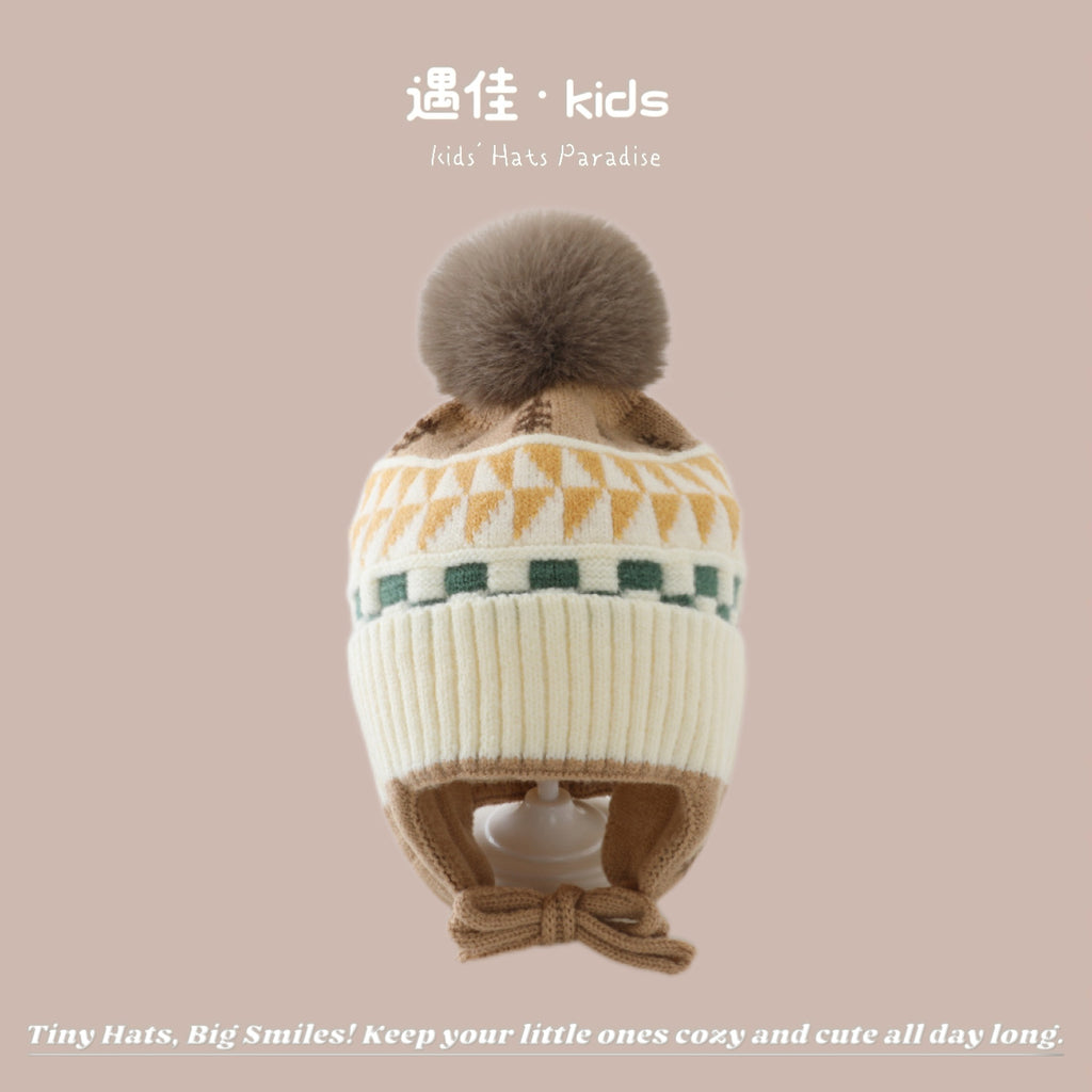 Autumn Winter Warm Hat Korean Versatile Unisex Toddler Baby Windproof Ear Protection Knitted Infant Hat Children's Hat
