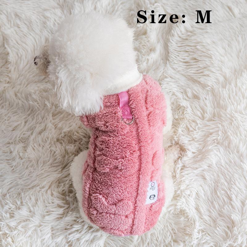 Warm Fleece Pet Vest Jacket, Sleeveless Design, Anti-Shedding, with Leash Ring, for Small Medium Dogs Cats, Fall Winter