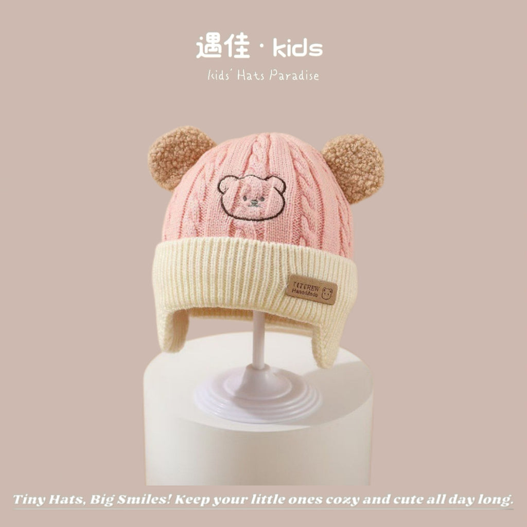 Autumn Winter Warm Hat Korean Versatile Unisex Toddler Baby Windproof Ear Protection Knitted Infant Hat Children's Hat