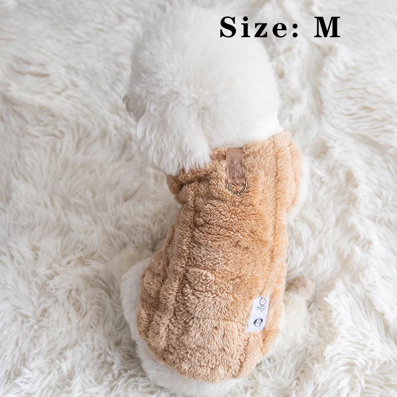 Warm Fleece Pet Vest Jacket, Sleeveless Design, Anti-Shedding, with Leash Ring, for Small Medium Dogs Cats, Fall Winter