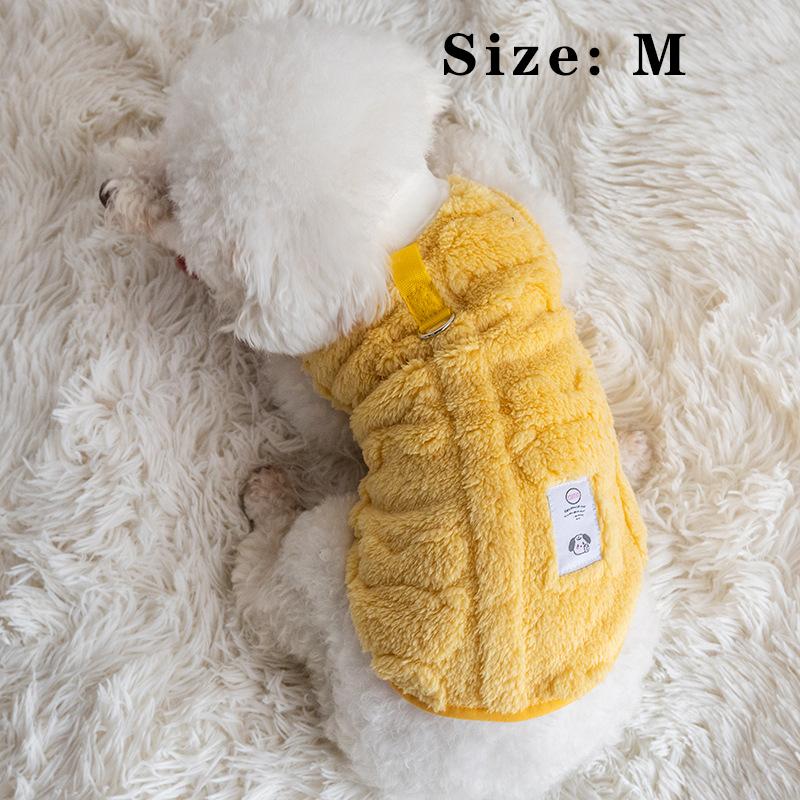 Warm Fleece Pet Vest Jacket, Sleeveless Design, Anti-Shedding, with Leash Ring, for Small Medium Dogs Cats, Fall Winter