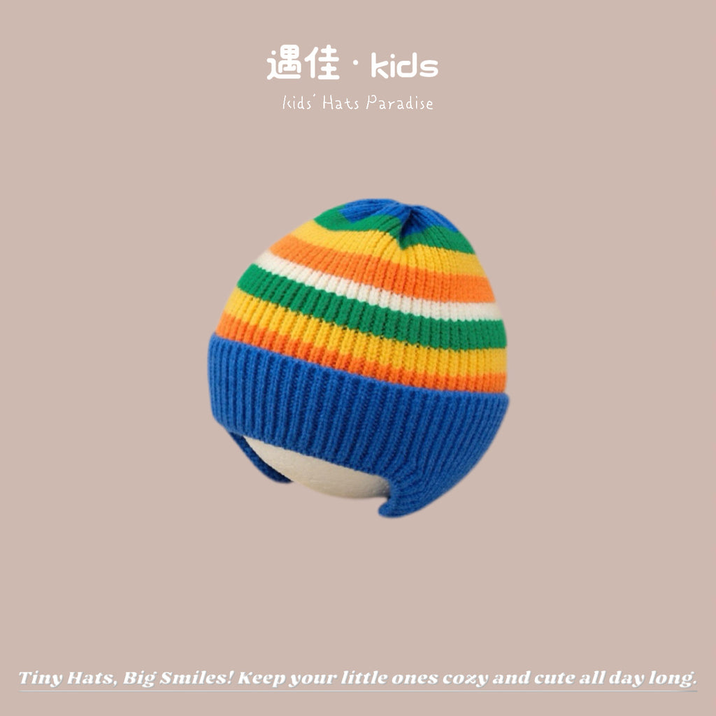 Autumn Winter Warm Hat Korean Versatile Unisex Toddler Baby Windproof Ear Protection Knitted Infant Hat Children's Hat