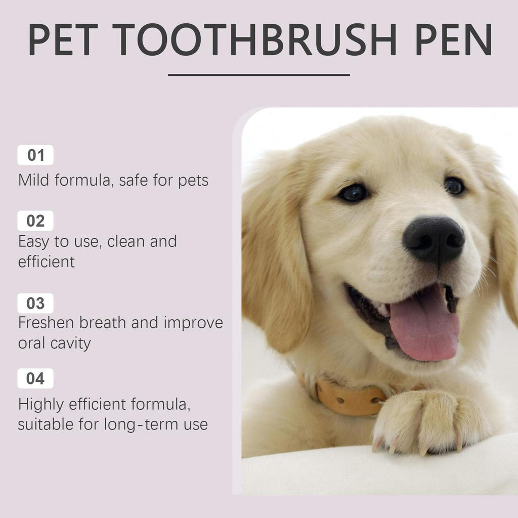 2 PCS 2025 New Pet Toothbrush Pen Pet Tooth Whitening, Dental Care Gel, Ergonomic Brightening Pens for Dog Cats Dental Care Fresh Breath