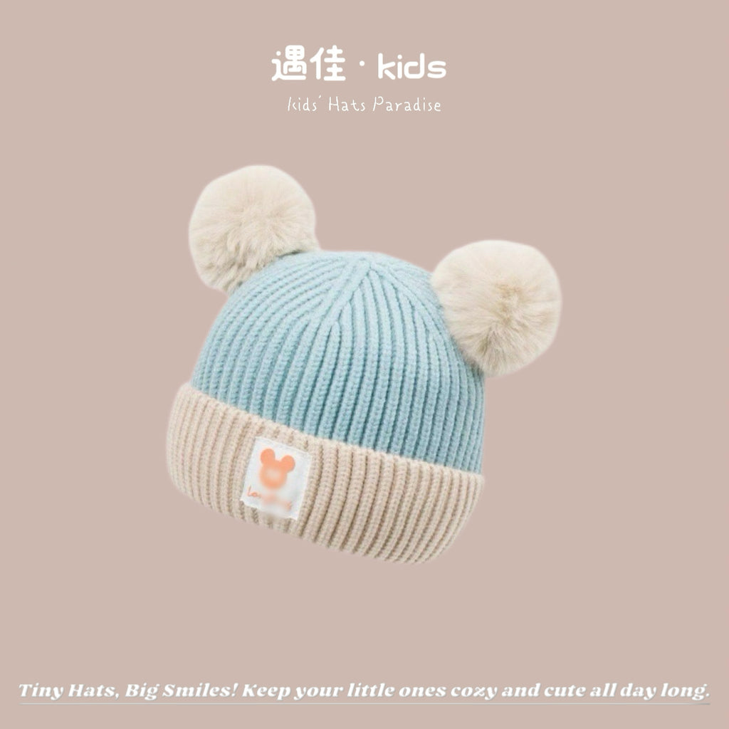 Autumn Winter Warm Hat Korean Versatile Unisex Toddler Baby Windproof Ear Protection Knitted Infant Hat Children's Hat