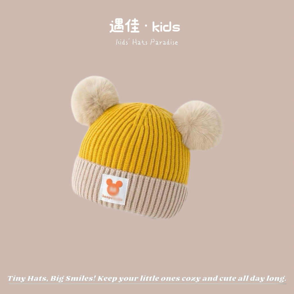 Autumn Winter Warm Hat Korean Versatile Unisex Toddler Baby Windproof Ear Protection Knitted Infant Hat Children's Hat