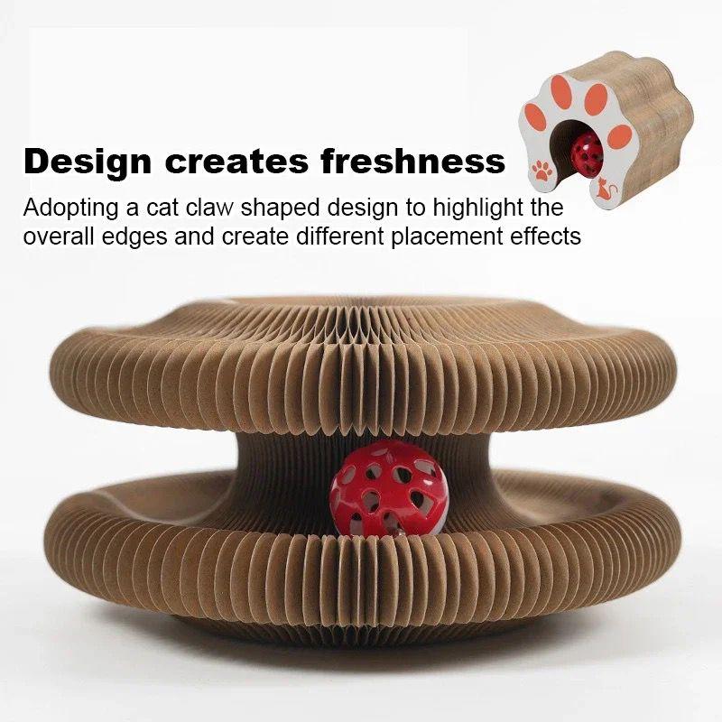 Foldable Cat Toy, Cat Scratcher with Bell, Durable Cat Scratching Toy, Funny Interactive Pet Scratching Toy, Pet Supplies for Indoor Outdoor Use