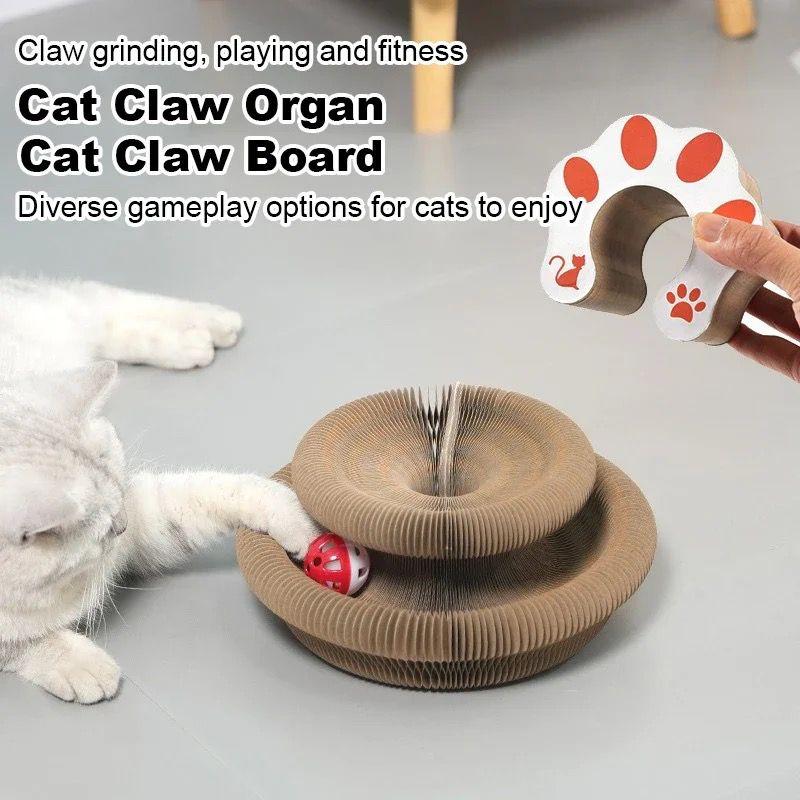 Foldable Cat Toy, Cat Scratcher with Bell, Durable Cat Scratching Toy, Funny Interactive Pet Scratching Toy, Pet Supplies for Indoor Outdoor Use