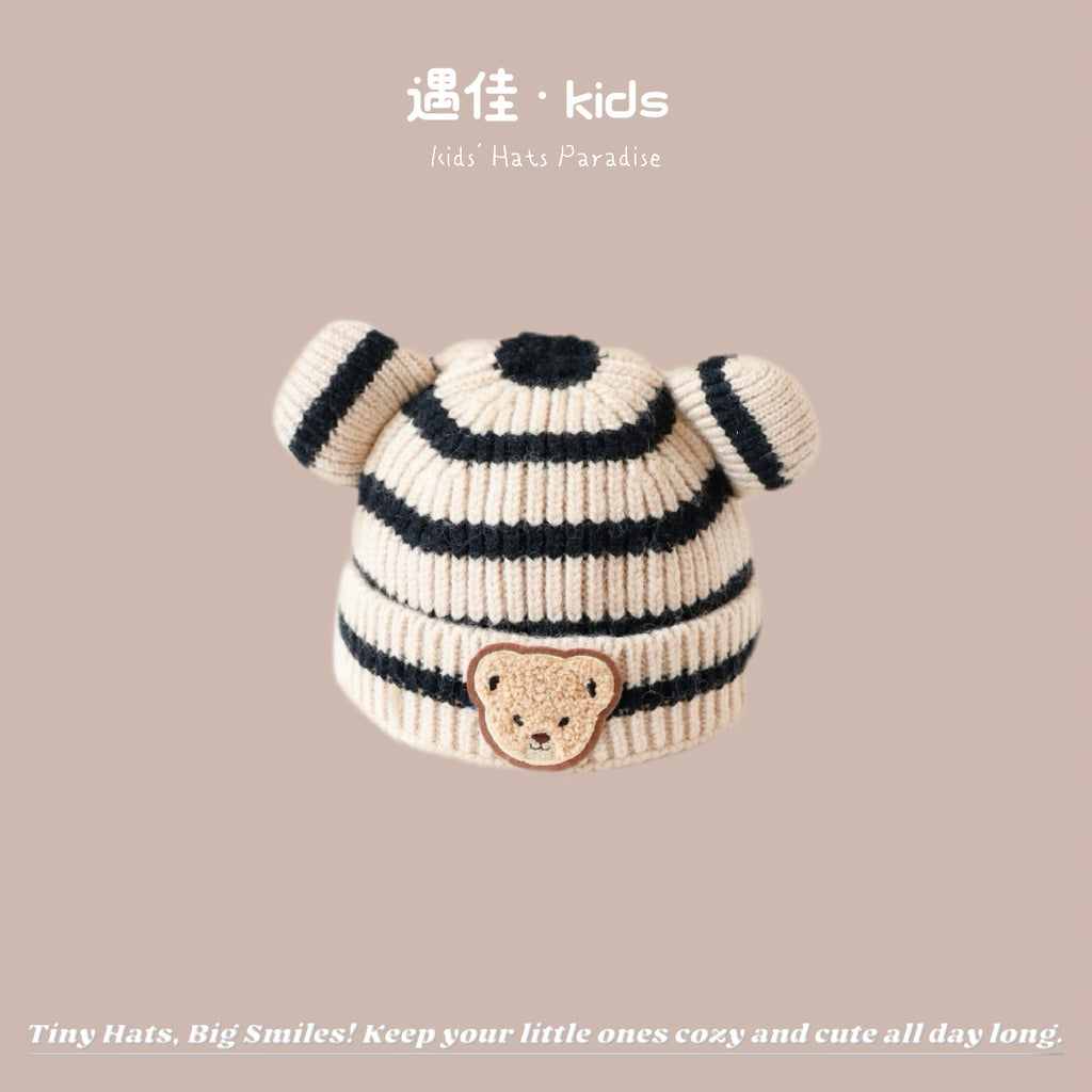 Autumn Winter Warm Hat Korean Versatile Unisex Toddler Baby Windproof Ear Protection Knitted Infant Hat Children's Hat