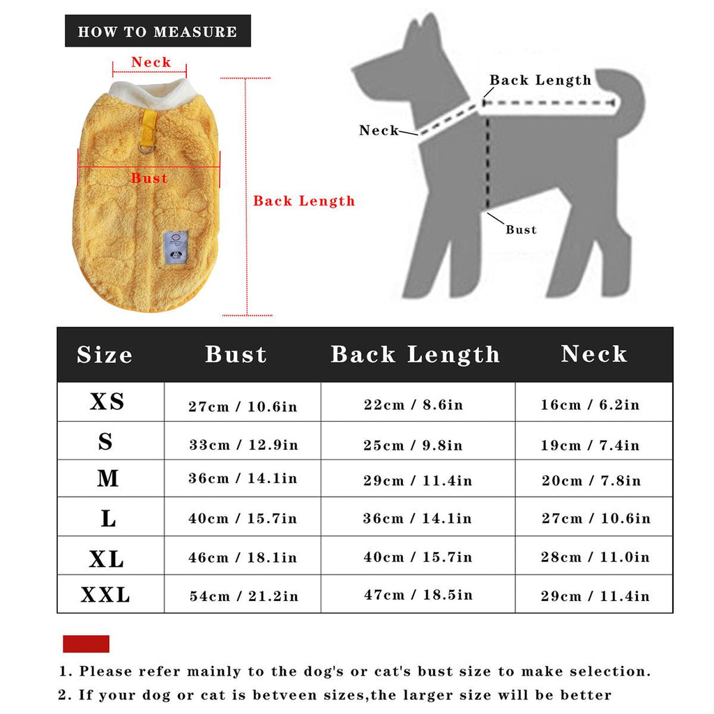 Warm Fleece Pet Vest Jacket, Sleeveless Design, Anti-Shedding, with Leash Ring, for Small Medium Dogs Cats, Fall Winter