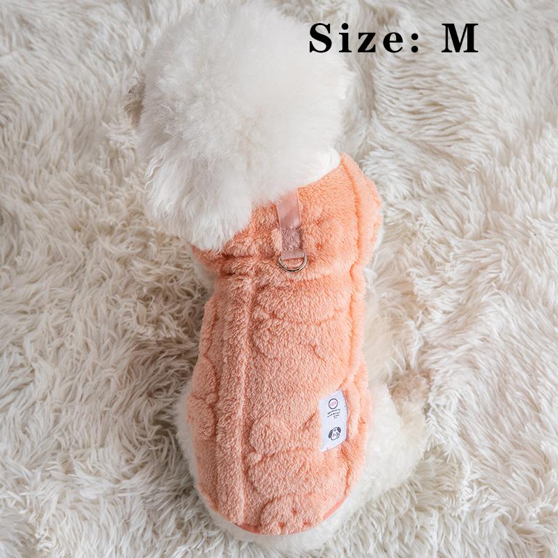 Warm Fleece Pet Vest Jacket, Sleeveless Design, Anti-Shedding, with Leash Ring, for Small Medium Dogs Cats, Fall Winter