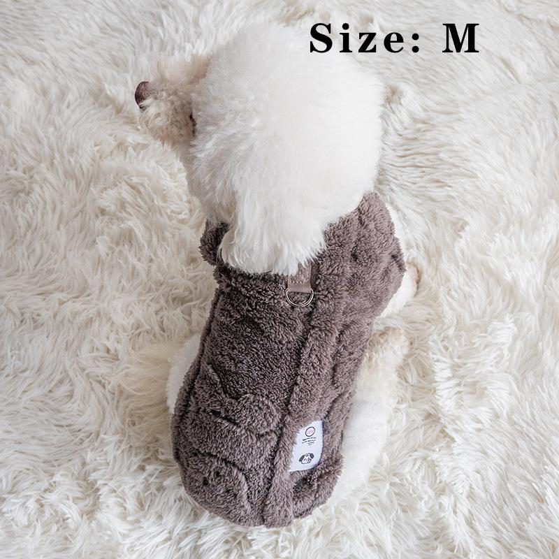 Warm Fleece Pet Vest Jacket, Sleeveless Design, Anti-Shedding, with Leash Ring, for Small Medium Dogs Cats, Fall Winter