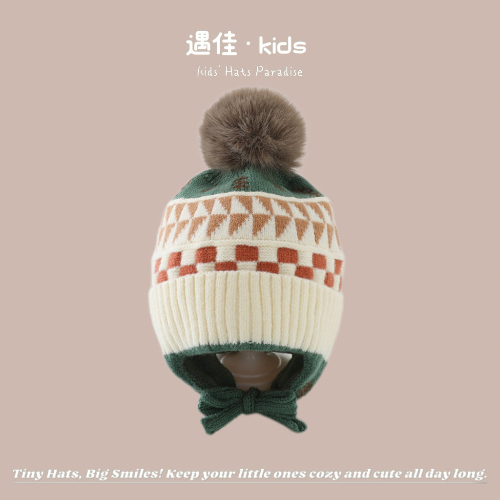 Autumn Winter Warm Hat Korean Versatile Unisex Toddler Baby Windproof Ear Protection Knitted Infant Hat Children's Hat