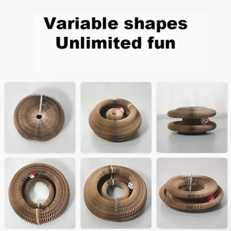 Foldable Cat Toy, Cat Scratcher with Bell, Durable Cat Scratching Toy, Funny Interactive Pet Scratching Toy, Pet Supplies for Indoor Outdoor Use