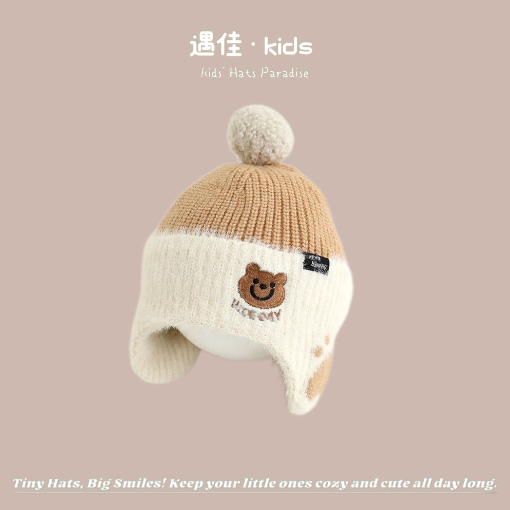 Autumn Winter Warm Hat Korean Versatile Unisex Toddler Baby Windproof Ear Protection Knitted Infant Hat Children's Hat