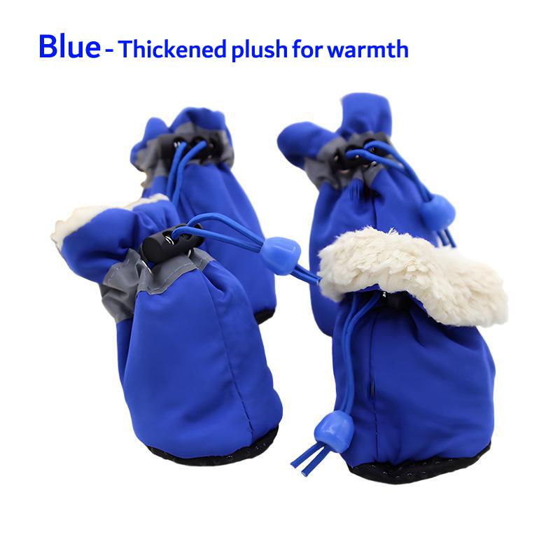 4-Pack Waterproof Dog Boots with Reflective Strips & Adjustable Straps Secure Fit for Rain Snow Mud All-Season Protection for Small Medium Large Breeds Winter - Paws