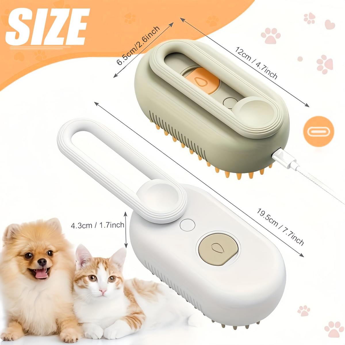 Pet Steam Brush,Cat Dog Hair Remover, Adjustable Pet Hair Remover,Pet Steamy Mist,Steam Pet Brush for Pet Hair 3-IN-1 Steamy Cat Brush Grooming Comb for Dogs Steam Brush for Cats Remove Flying Fur Steam Advanced Pet Hair Removal Comb pet pal brush