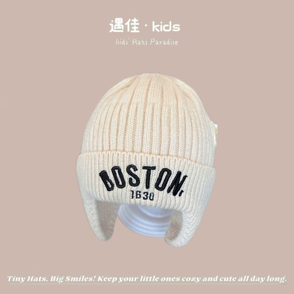 Autumn Winter Warm Hat Korean Versatile Unisex Toddler Baby Windproof Ear Protection Knitted Infant Hat Children's Hat