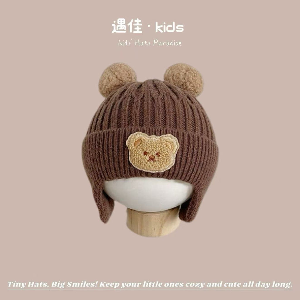 Autumn Winter Warm Hat Korean Versatile Unisex Toddler Baby Windproof Ear Protection Knitted Infant Hat Children's Hat