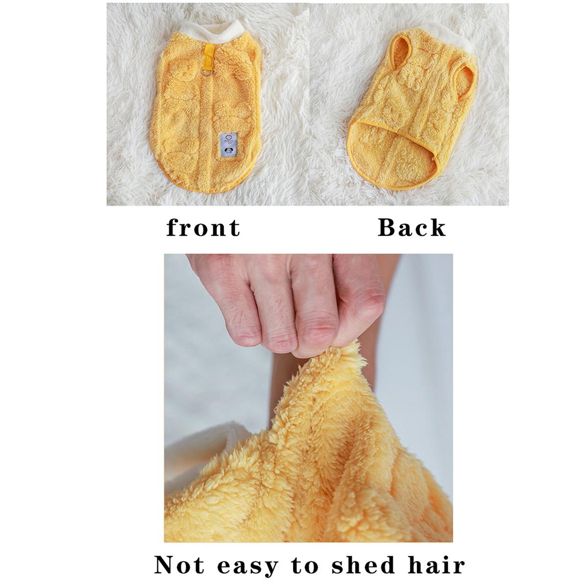 Warm Fleece Pet Vest Jacket, Sleeveless Design, Anti-Shedding, with Leash Ring, for Small Medium Dogs Cats, Fall Winter