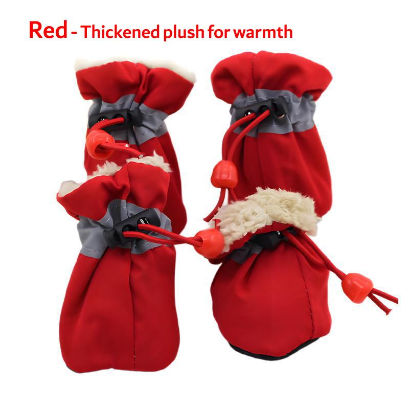 4-Pack Waterproof Dog Boots with Reflective Strips & Adjustable Straps Secure Fit for Rain Snow Mud All-Season Protection for Small Medium Large Breeds Winter - Paws